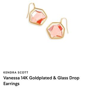 NWT Kendra Scott Vanessa 14K Goldplated & Glass Drop Earrings